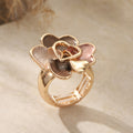 Bohemian Handmade Enamel Heart Shaped Gold Plated Rings