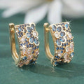 Vintage Emerald Earrings Gold Drop