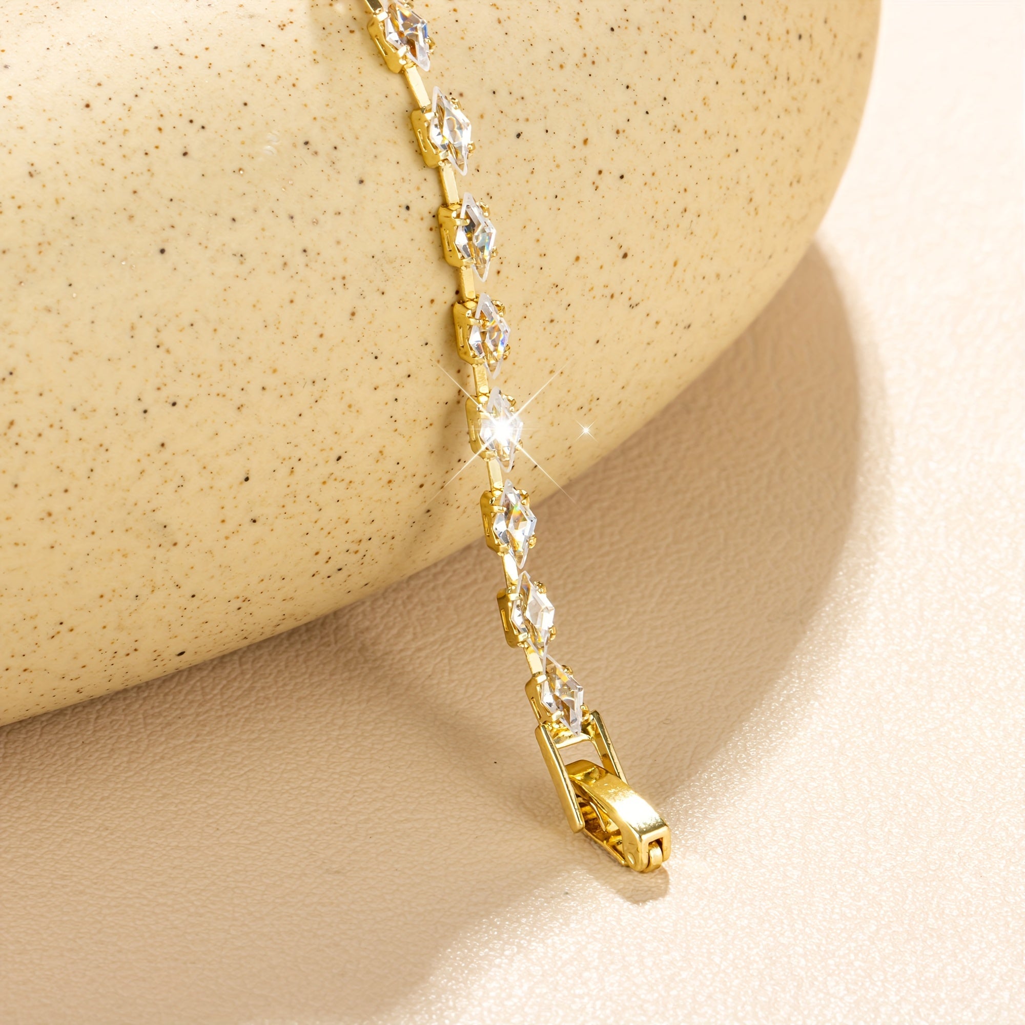 Elegant Zirconia Diamond Gold Plated Tennis Bracelet