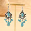 Elegant Bohemian Design Turquoise Clear Drop Earrings