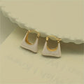 Elegant Retro Style Handbag Design Enamel Hoop Earrings