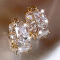 Vintage Boho Style Clear Cubic Zirconia Drop Earrings
