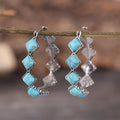 Elegant Bohemian Diamond Turquoise U-Shape Earrings