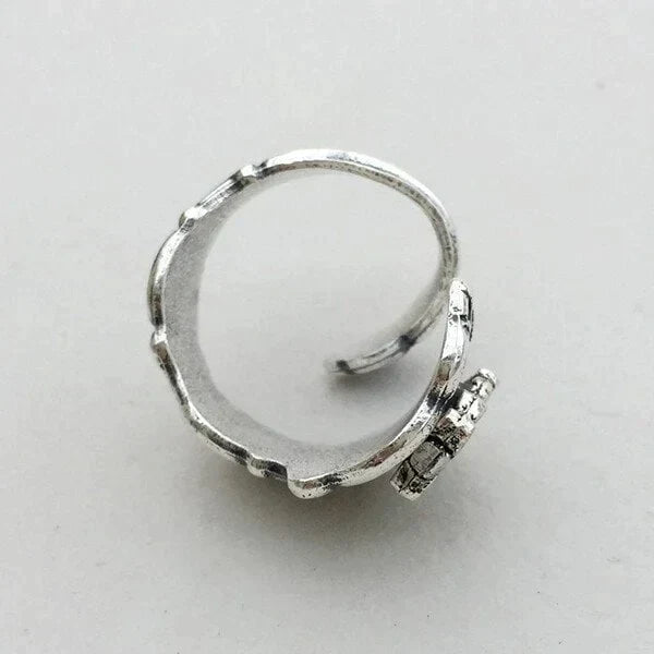 Anello a forma di gufo con cucchiaino regolabile
