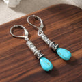 Vintage Bohemian Tibetan Silver Turquoise Earrings