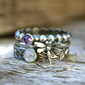 Vintage Handmade Dragonfly Purple Zirconia Ring