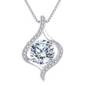 Collier pendentif élégant en argent sterling 925 avec moissanite, design torsadé et accents scintillants