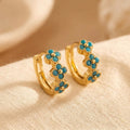Turquoise Flower Hoop Earrings