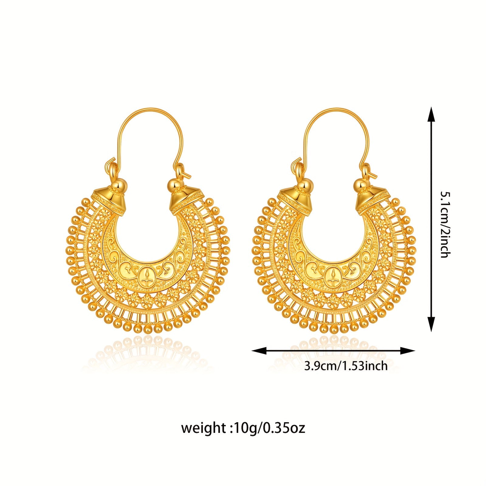 Vintage Ethnic Style Multi-Layer Hollow Earrings
