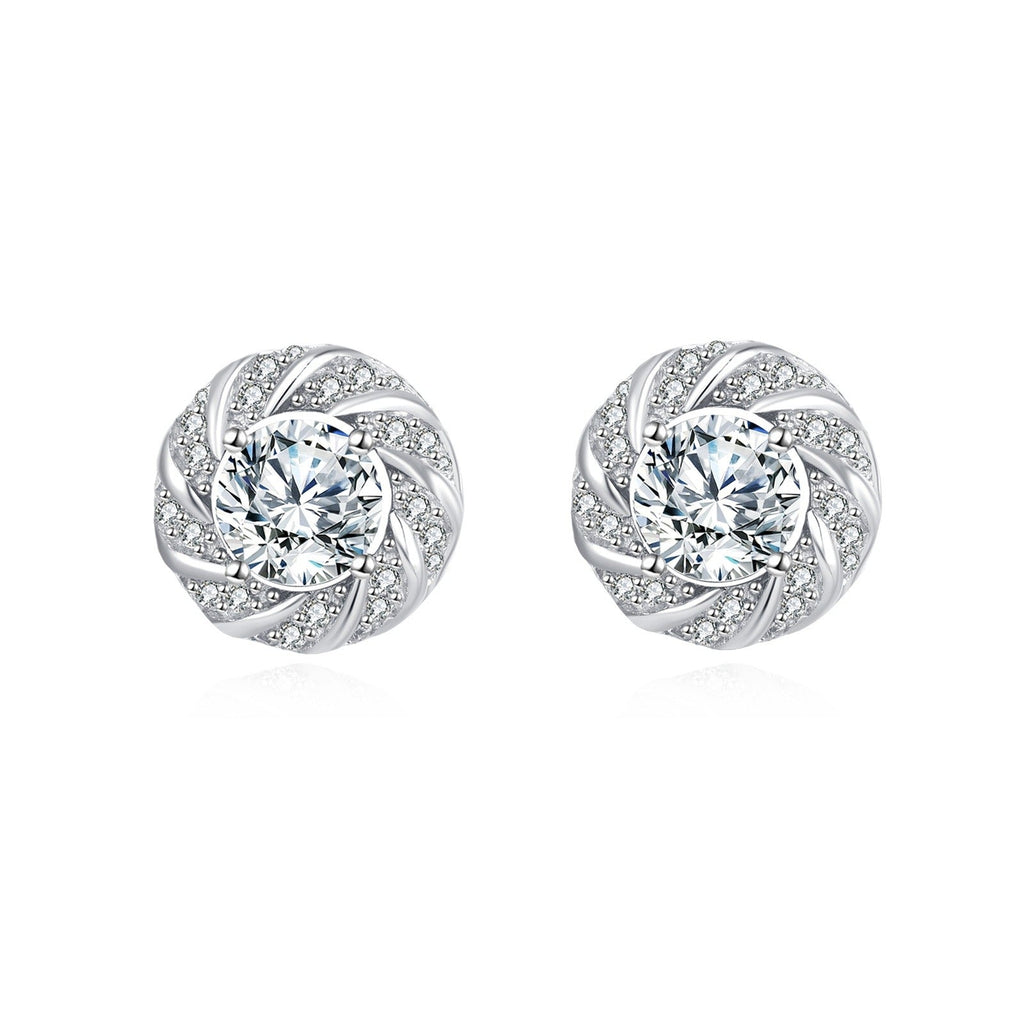 925 Sterlingsølv Elegante Blomster Moissanite Ørepynt: Luksuriøs Smykkegave