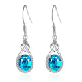 Moss Agate Rounded Drop Bright Earrings