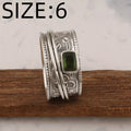 Vintage Bohemian Wide Band Zirconia Silver Plated Ring