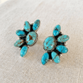Bohemian Style Vintage Flowers Turquoise Earrings