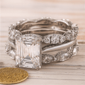 Vintage Silver Bright Layer Ring