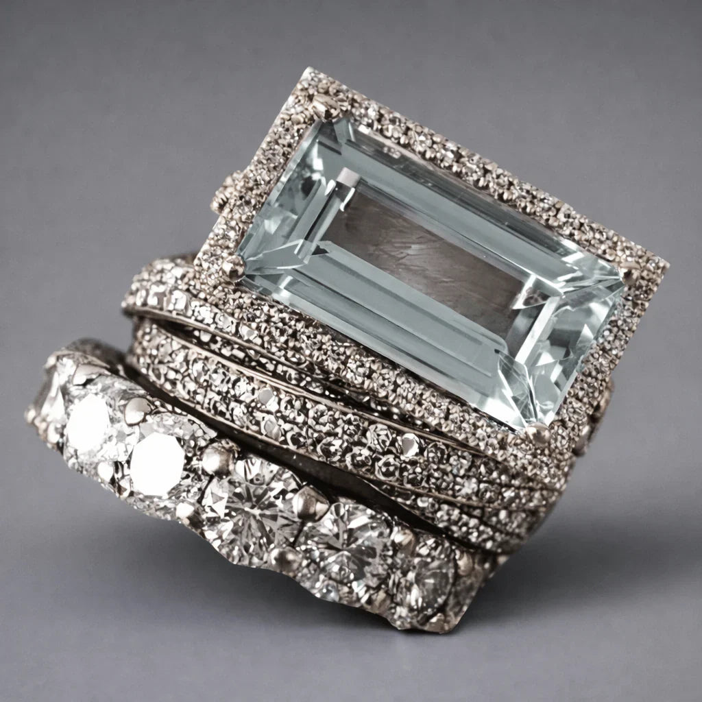 Vintage Silver Turquoise Glass Ring Set