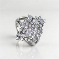 Elegant Sparkling Floral Design Zirconia Diamond Ring