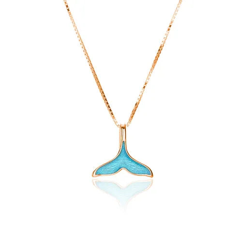 Gold Dolphin Tail Ring with Blue Opal Inlay