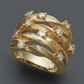 Elegant Winding Vine Style Golden Star Zircon Band Ring