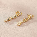 Elegant zirconia chain earrings in gold