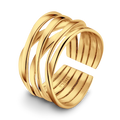 Bague ajustable élégante en forme de branche dorée