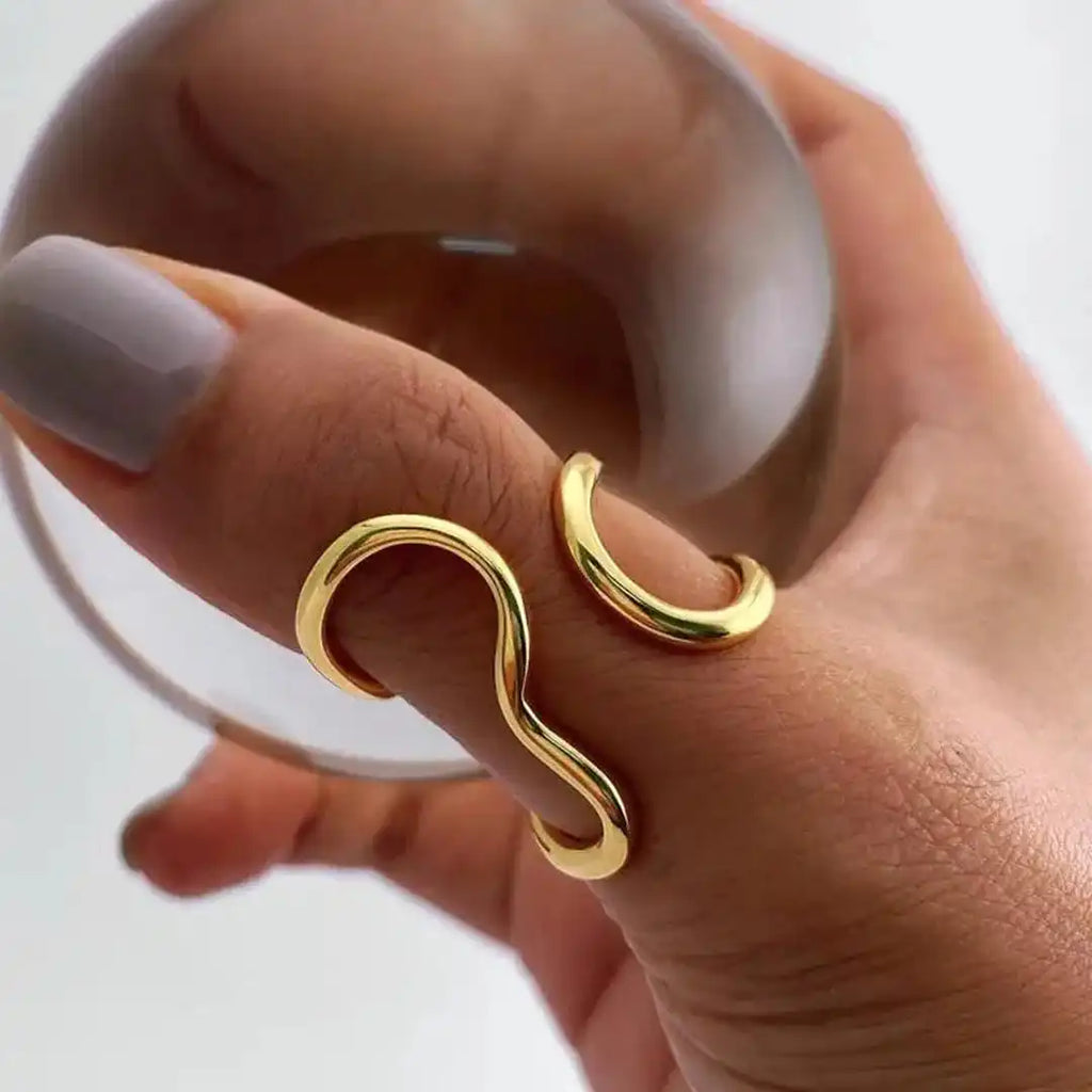 Bague enchantée dorée réglable