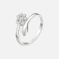 Ρυθμιζόμενο δαχτυλίδι από ασήμι 925 Sterling – Σχέδιο με χέρι και πατουσίτσα