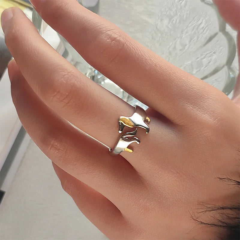 Δαχτυλίδι Ντάξχουντ από Ασήμι 925 Sterling – Ρυθμιζόμενο Μέγεθος