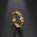 Nevae - Adjustable paw printing ring made of silver and gold