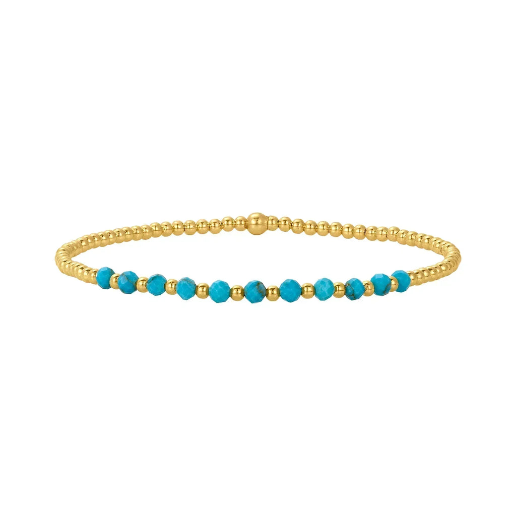 Chic 18K Gold Turquoise Beaded Bracelet