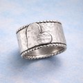 Vintage Handcrafted Silver Plated Wide Band Heart Spinner Ring