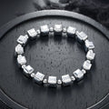 Vintage Minimalist Cubic Silver Plated Bead Bracelet