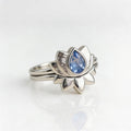 Vintage Retro Style Teardrop Zirconia Lotus Flower Ring