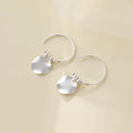 Minimalist Vintage Hammered Silver Disc Hoop Earrings
