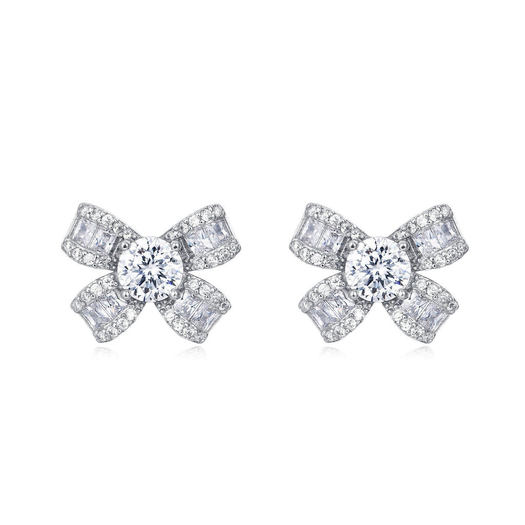 Boucles d'oreilles élégantes en argent sterling 925 avec moissanite florale et pierres centrales éclatantes