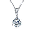 925-ös sterling ezüst elegáns háromszoros moissanite egyköves nyaklánc fokozatosan növekvő kövekkel