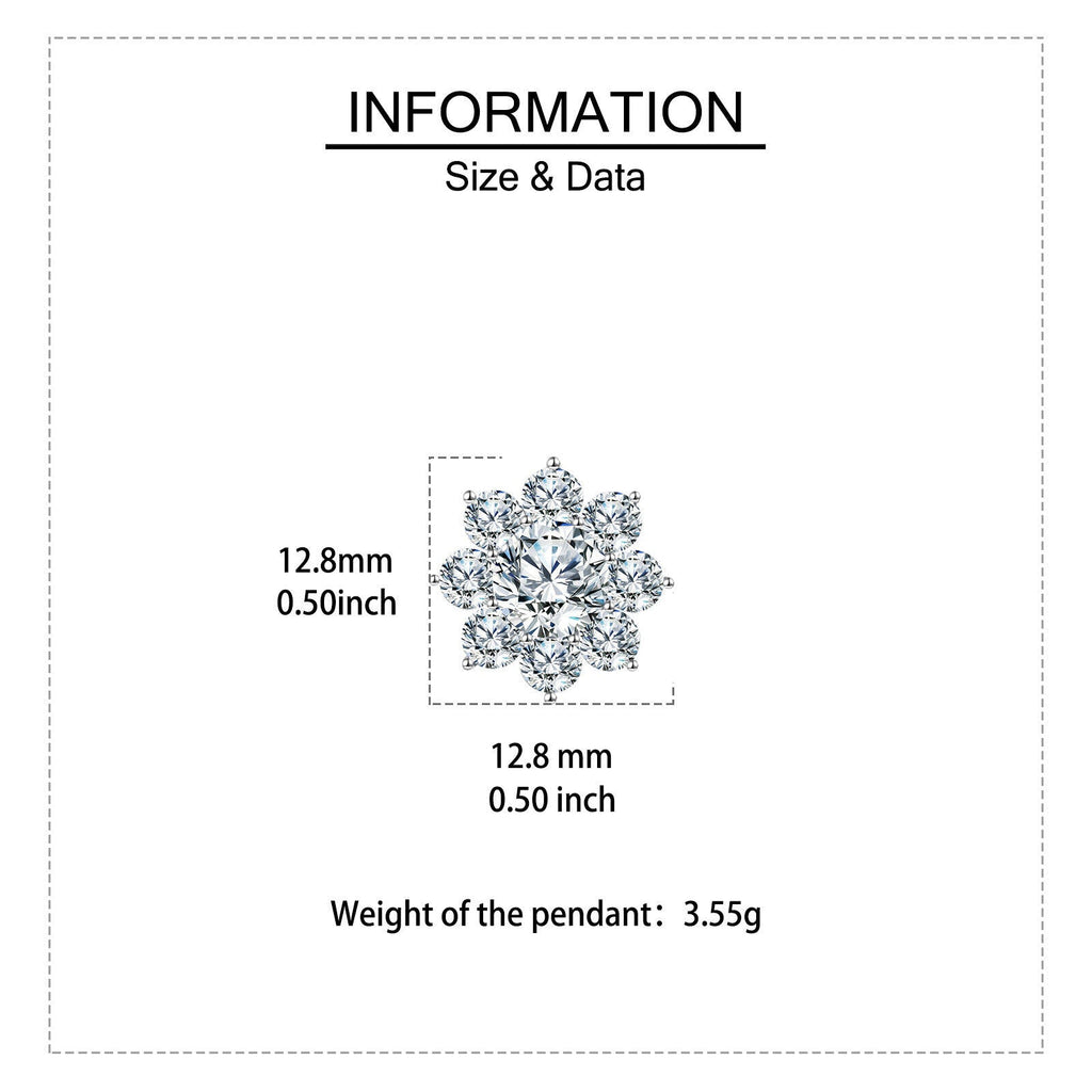 Boucles d'oreilles en argent sterling 925 élégantes avec cluster floral de moissanite, bijoux de luxe