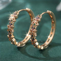 Elegant Bohemian Multi Color Zirconia Floral Butterfly Earrings