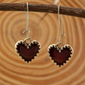 Vintage Bohemian Resin Red Drip Heart Earrings