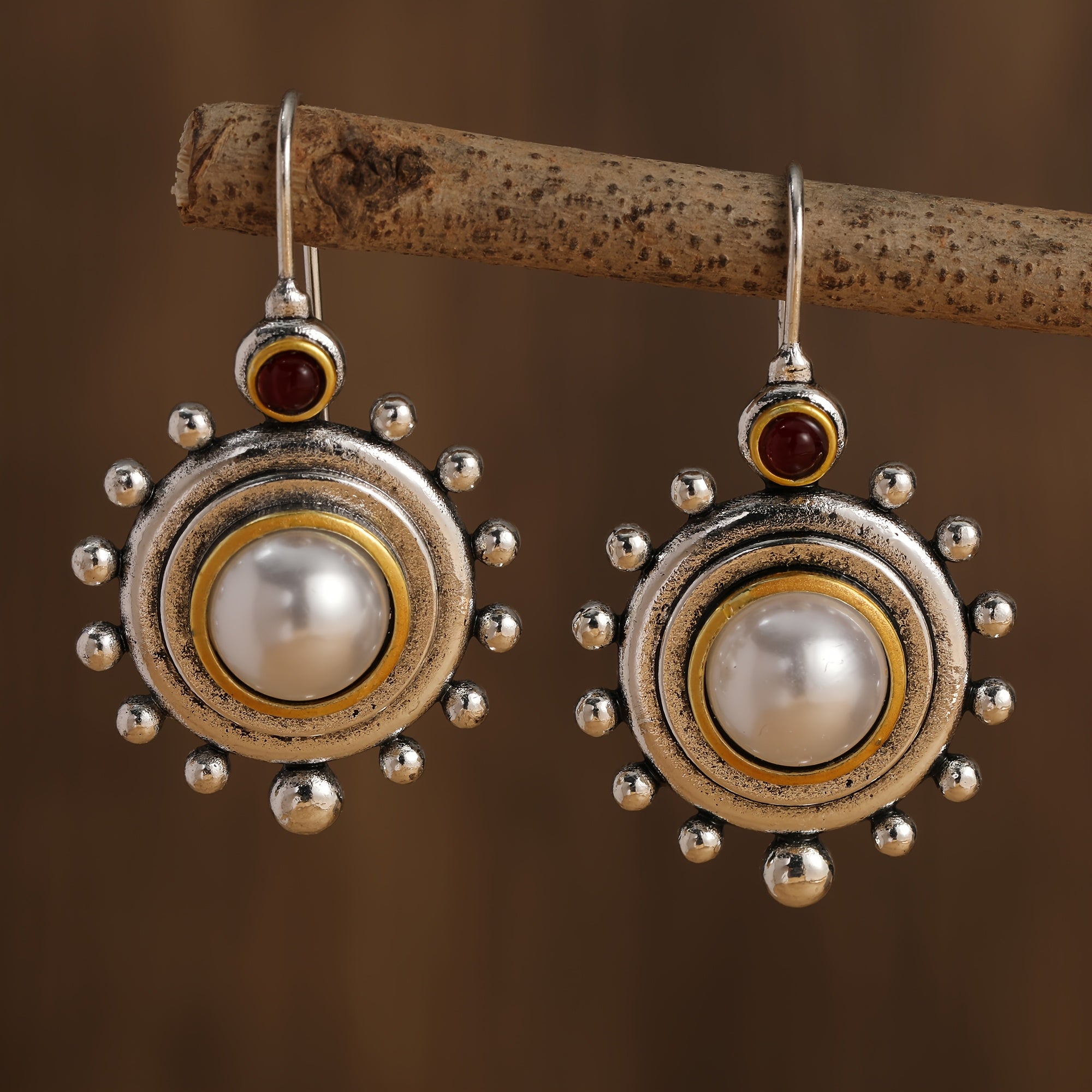 Vintage Pearl Statement Stud Earrings
