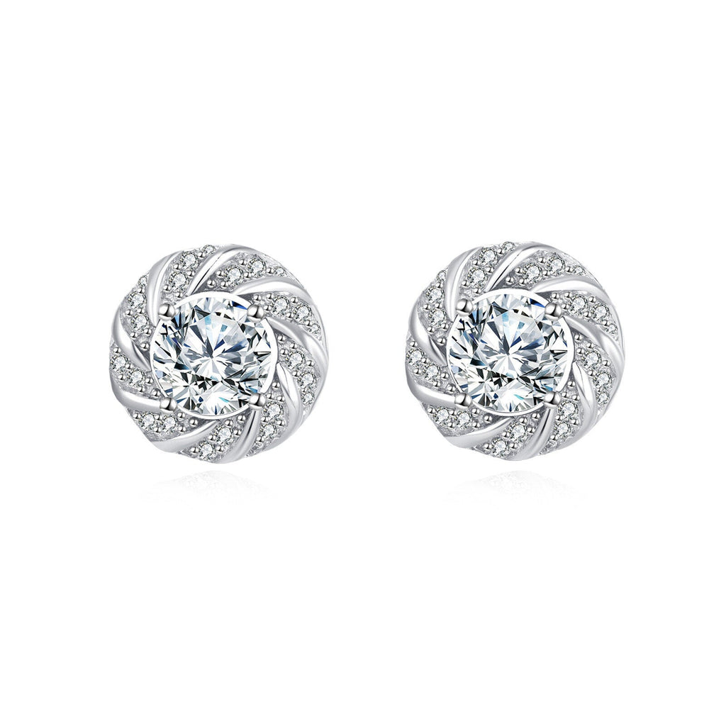 925 Sterlingsølv Elegante Blomster Moissanite Ørepynt: Luksuriøs Smykkegave