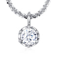 Collier pendentif solitaire élégant en moissanite en argent sterling 925 : élégance intemporelle plaquée or blanc