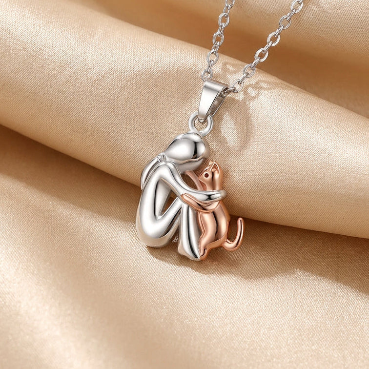 "For Eternity in Your Heart" Necklace with Cat Pendant