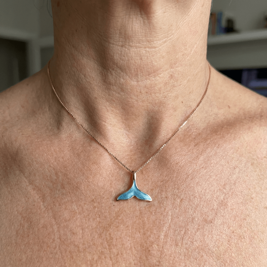 Gold Dolphin Tail Ring with Blue Opal Inlay