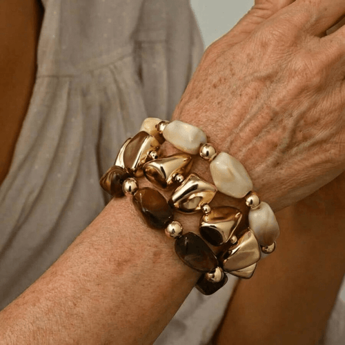 Bohemian Retro Geometric Thick Acrylic Beaded Bracelet