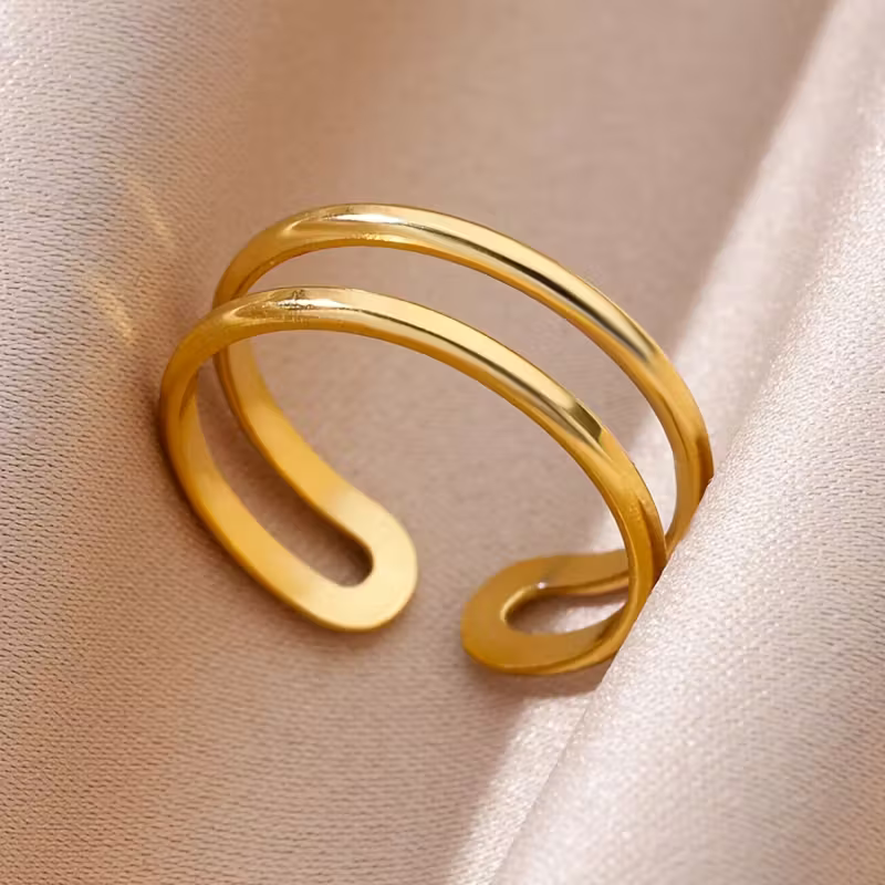 Anello doppio aperto regolabile