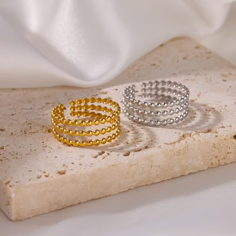 Anello con perline orbitale regolabile