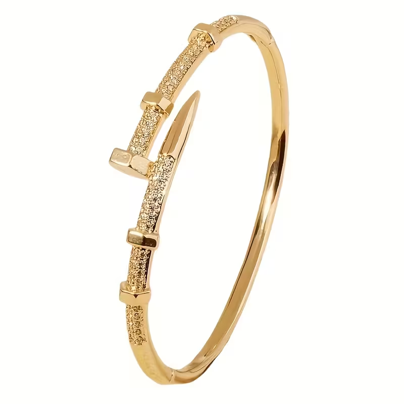 Bracciale aperto regolabile in oro scintillante