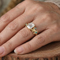 Vintage Leaf Cubic Zirconia Ring