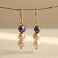 Three-color Freshwater Pearl Earrings