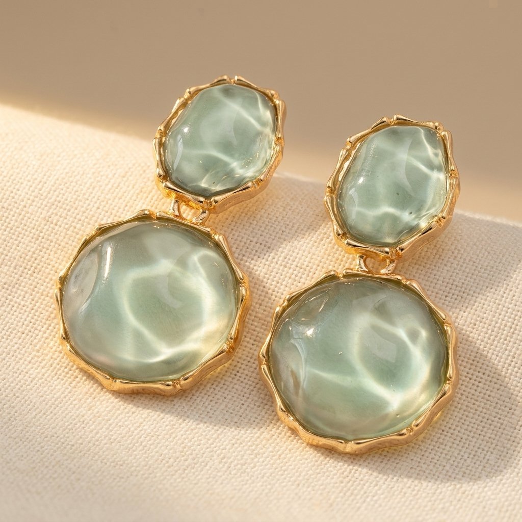 Pair bohemian geometric oval pendant Earrings